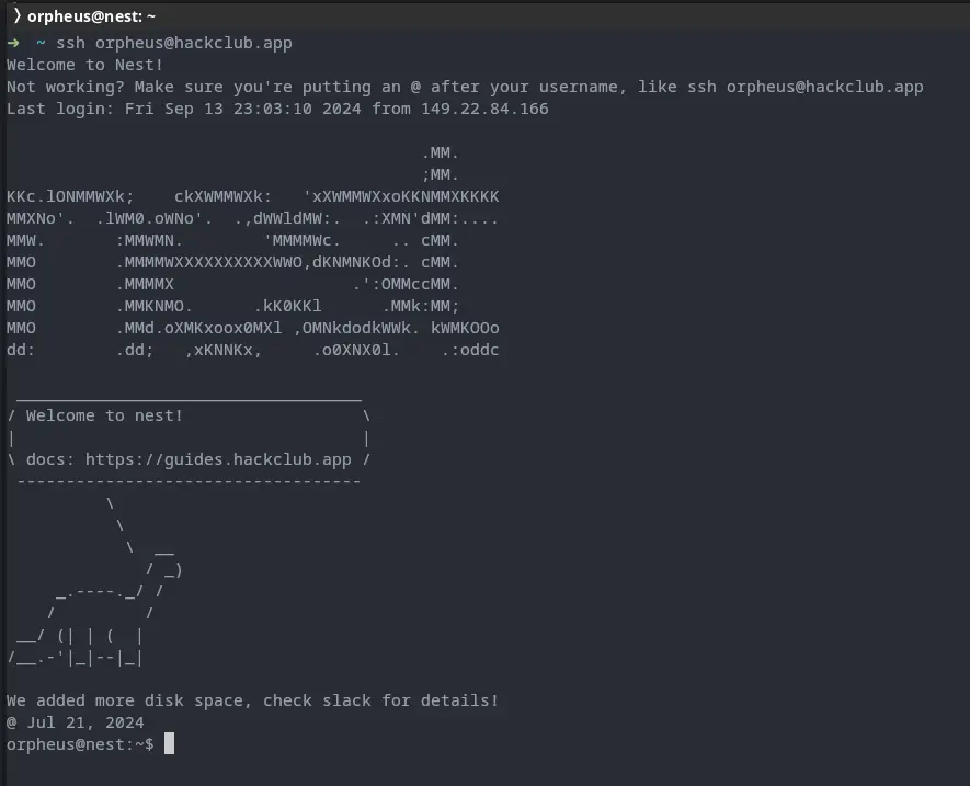 VPS Hackclub - Aperçu de l'outil